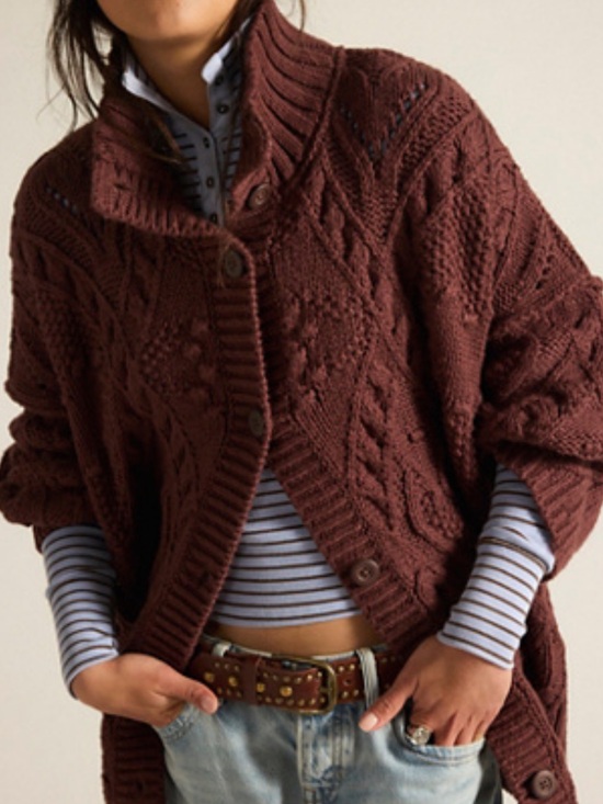 Free People Sweaters - NWOTFree People Heart You Cardigan in Bittersweet